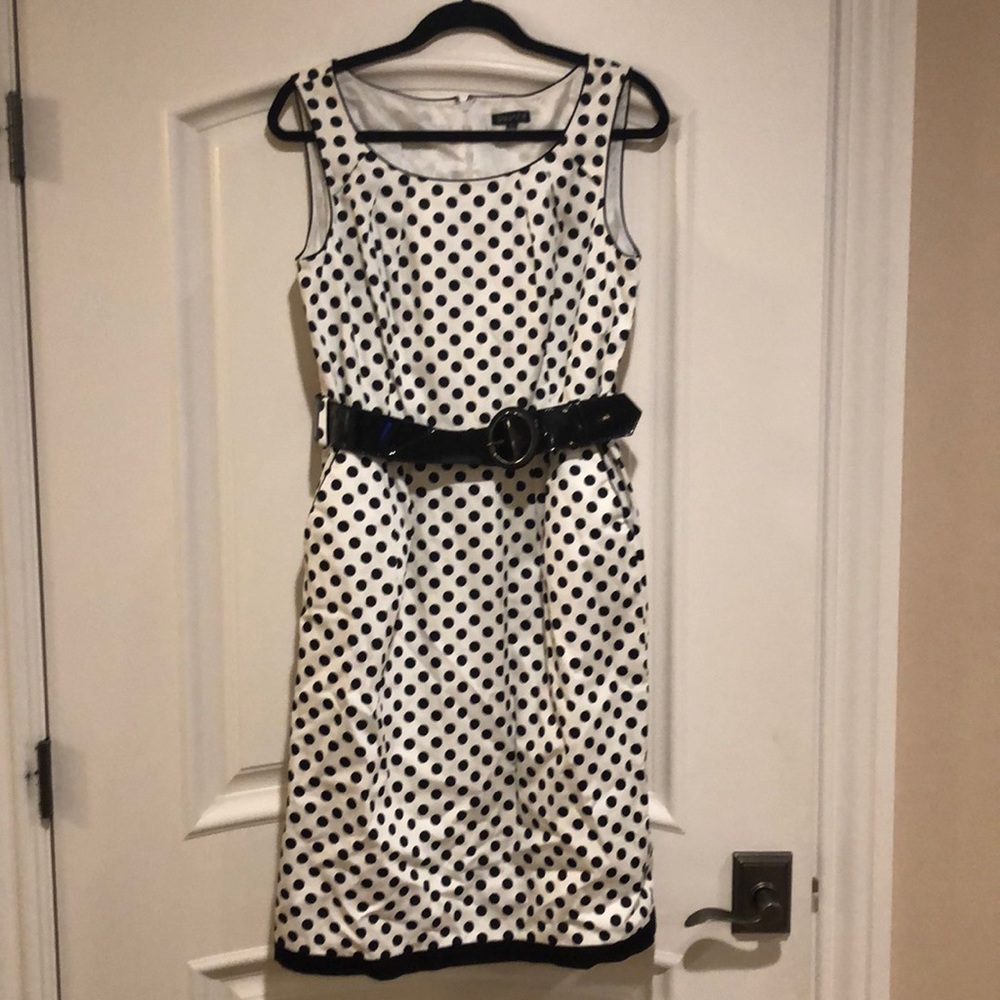 NEW! Tahari  Polka Dot sleeveless Dress
